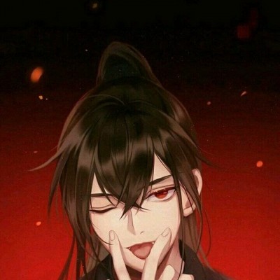 微信黑白丧系二次元男生头像