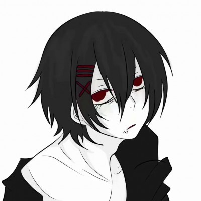 微信黑白丧系二次元男生头像