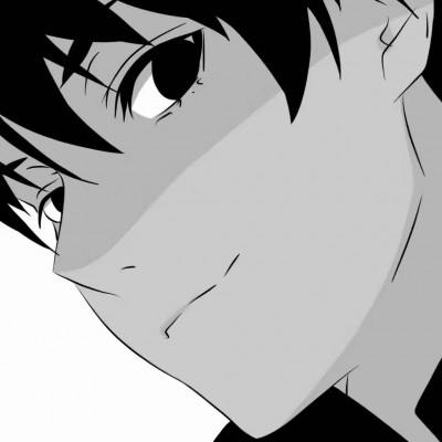 微信黑白丧系二次元男生头像