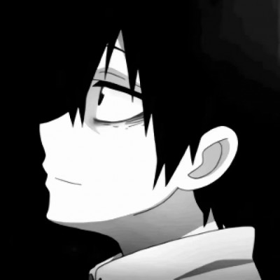 微信黑白丧系二次元男生头像