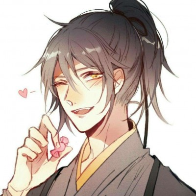 微信黑白丧系二次元男生头像