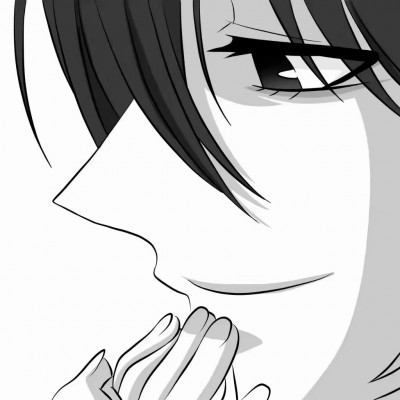 微信黑白丧系二次元男生头像