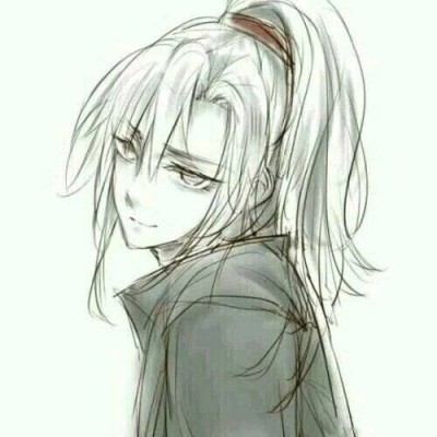 微信黑白丧系二次元男生头像