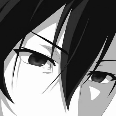 微信黑白丧系二次元男生头像