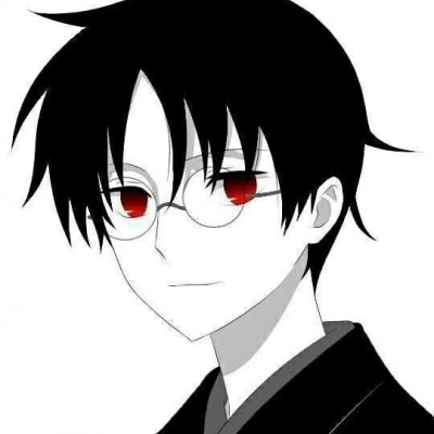 微信黑白丧系二次元男生头像