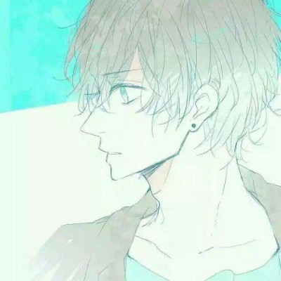 微信黑白丧系二次元男生头像