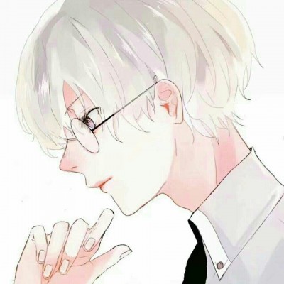 微信黑白丧系二次元男生头像