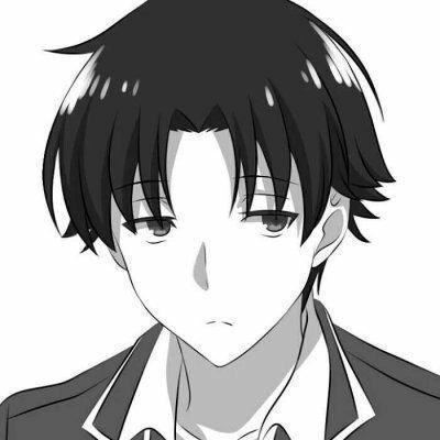 微信黑白丧系二次元男生头像