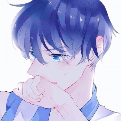 微信黑白丧系二次元男生头像