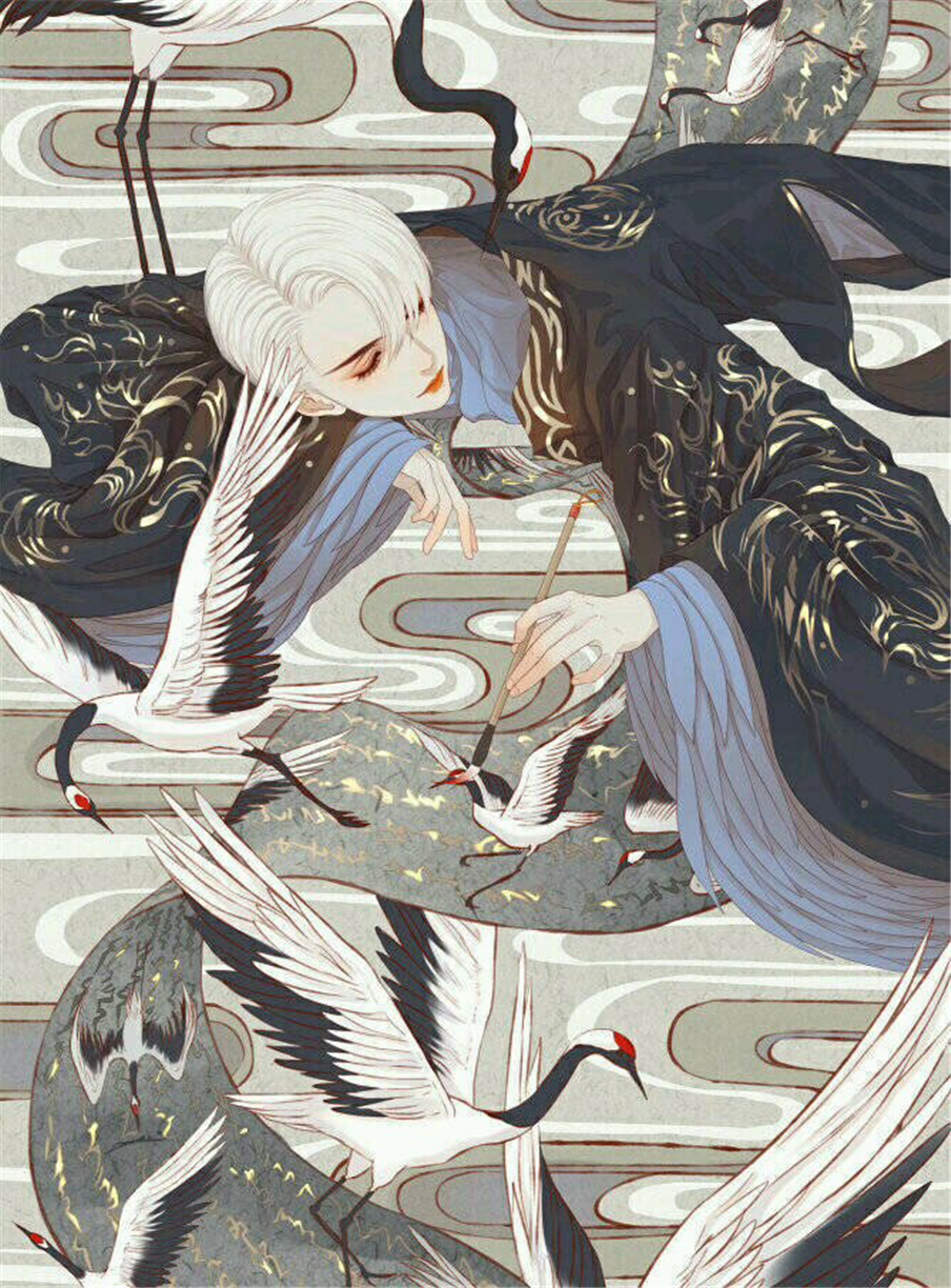 微信唯美古风插画聊天背景