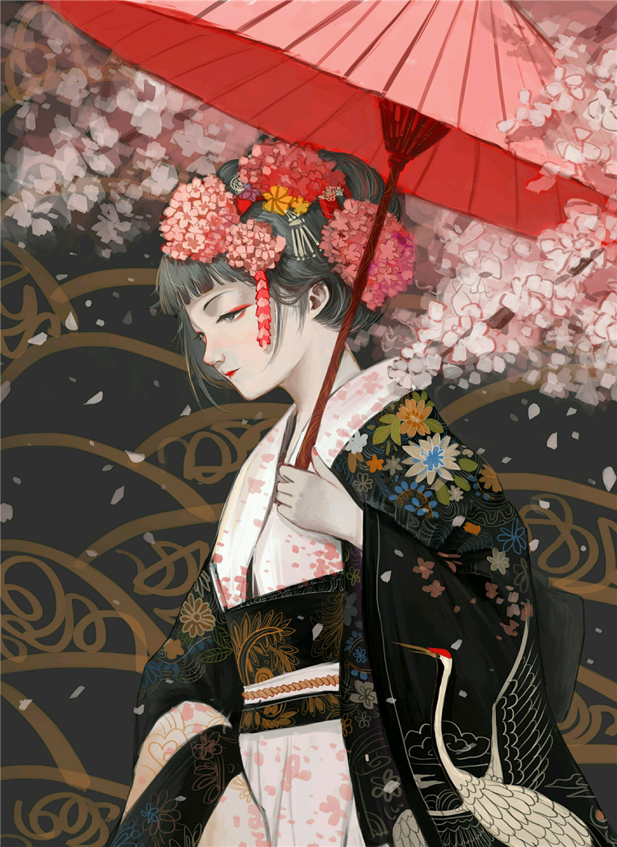 微信唯美古风插画聊天背景