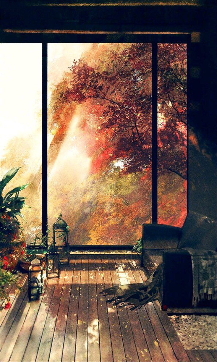 微信唯美古风插画聊天背景