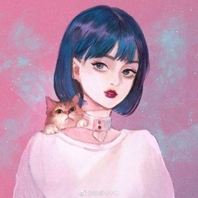 唯美小清新风格的微信动漫二次元女生头像合集下载