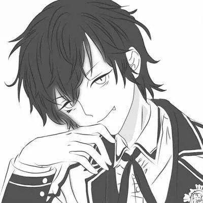 微信非主流黑白男生二次元头像