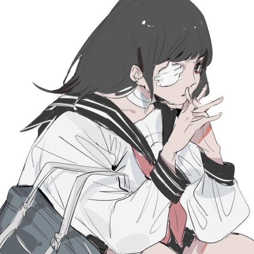 微信简洁时尚二次元女生头像