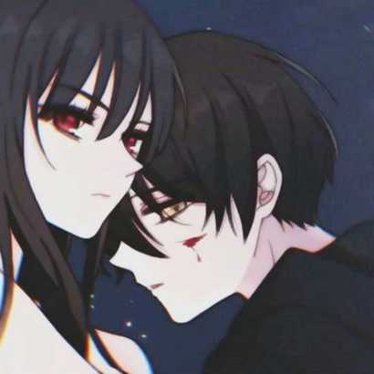 2019微信唯美暗黑系风格卡通情侣头像下载