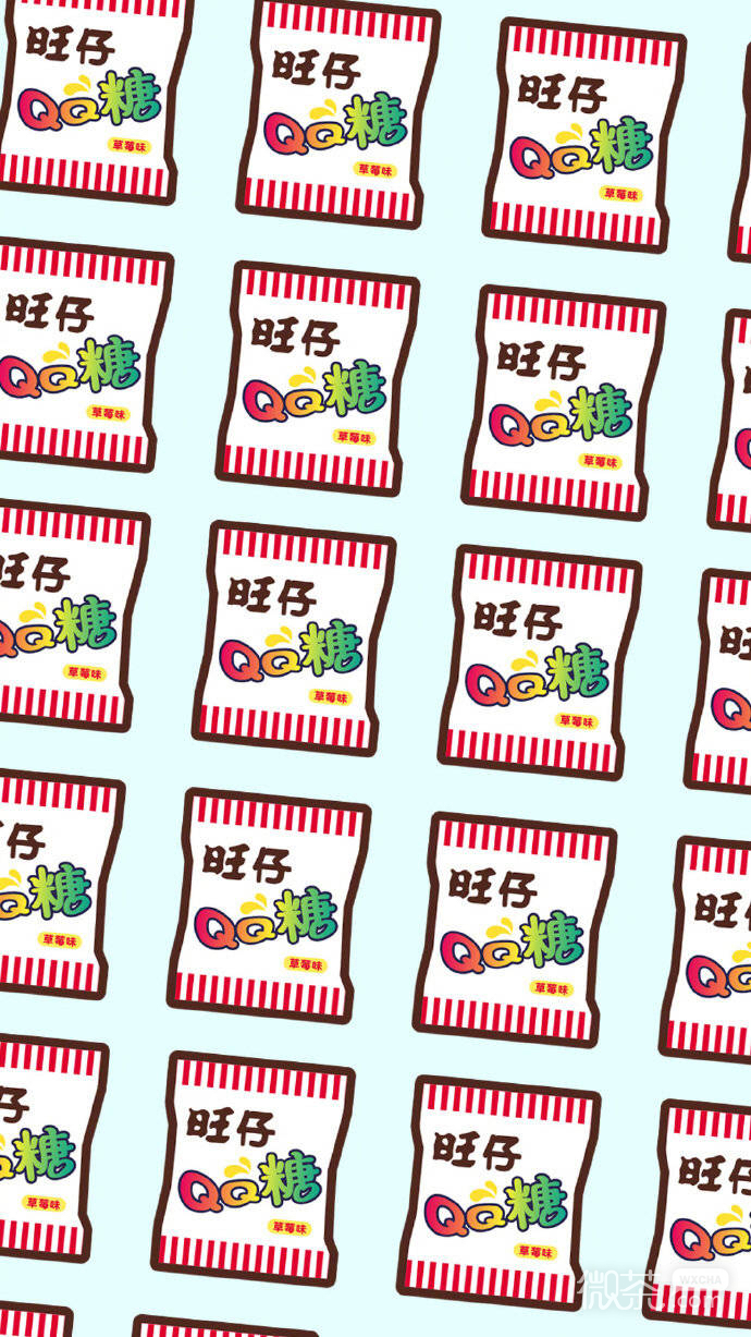 微信简约好看卡通平铺手机壁纸