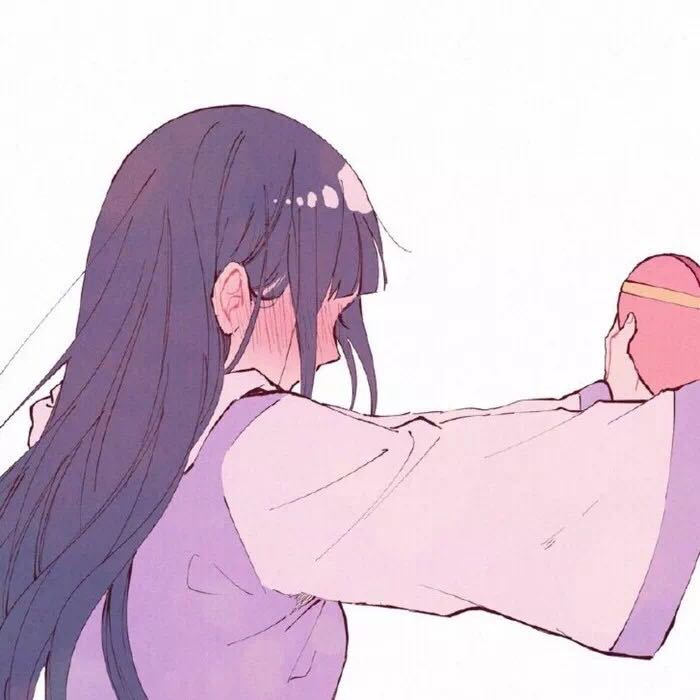 粉嫩好看二次元情侣微信头像