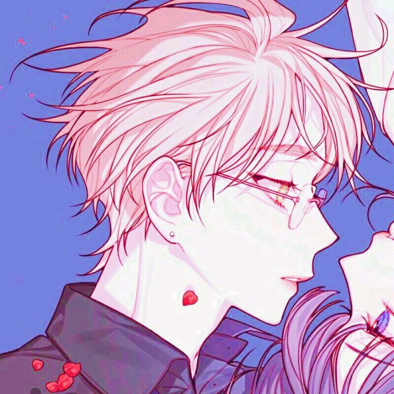 简洁二次元情侣微信头像