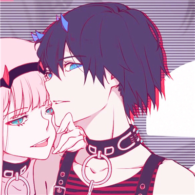 简洁二次元情侣微信头像