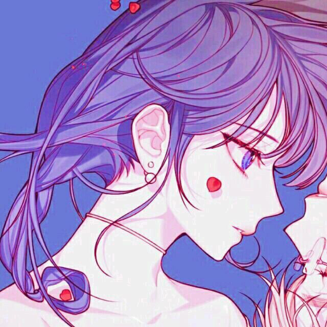 简洁二次元情侣微信头像