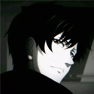 微信非主流黑白男生漫头