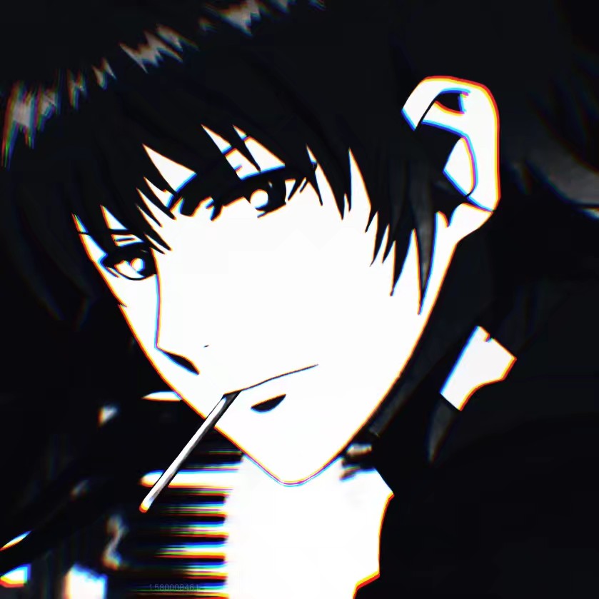 微信非主流黑白男生漫头