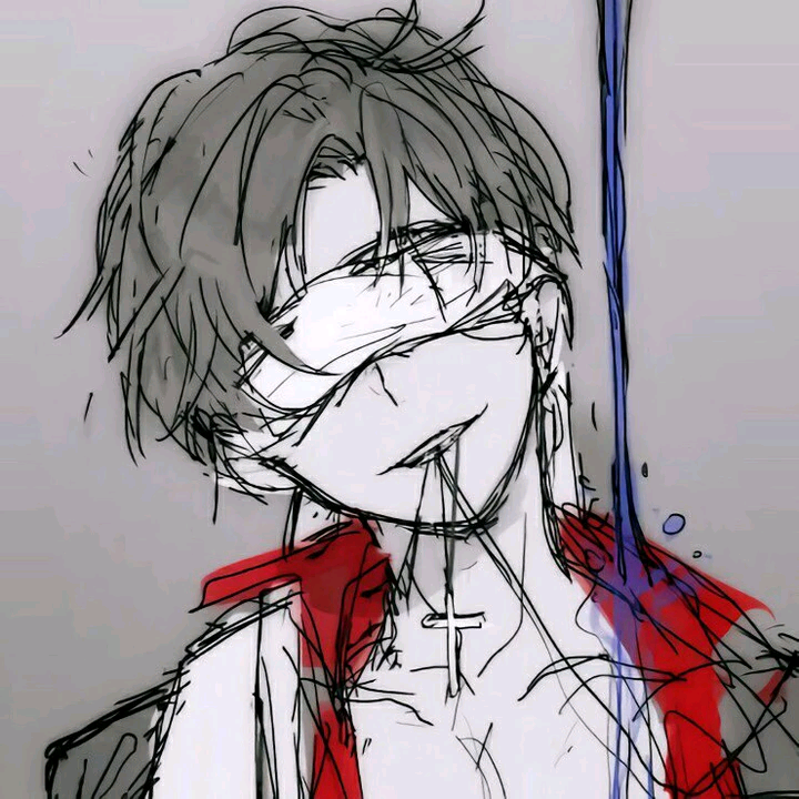 微信非主流黑白男生漫头