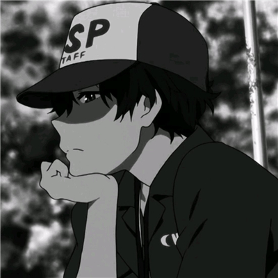 微信非主流黑白男生漫头