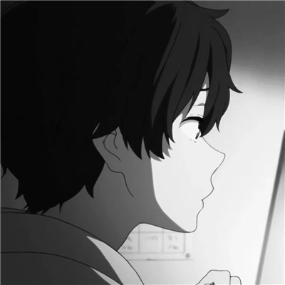 微信非主流黑白男生漫头