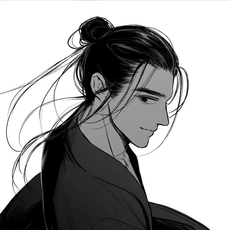 微信非主流黑白男生漫头