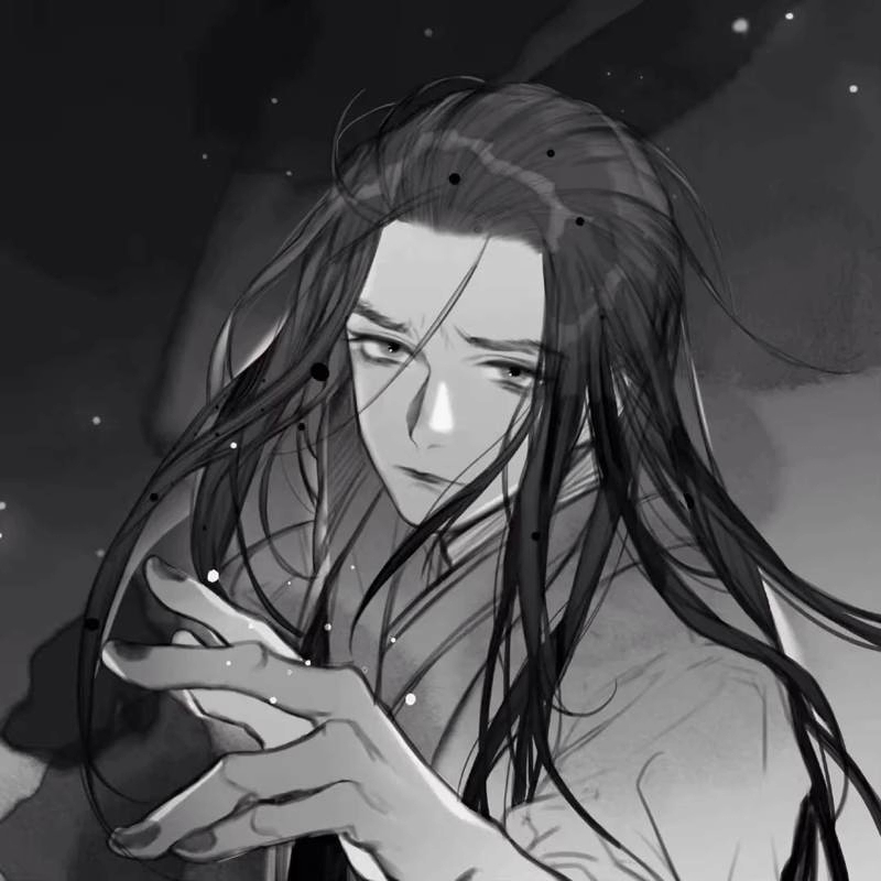 微信非主流黑白男生漫头