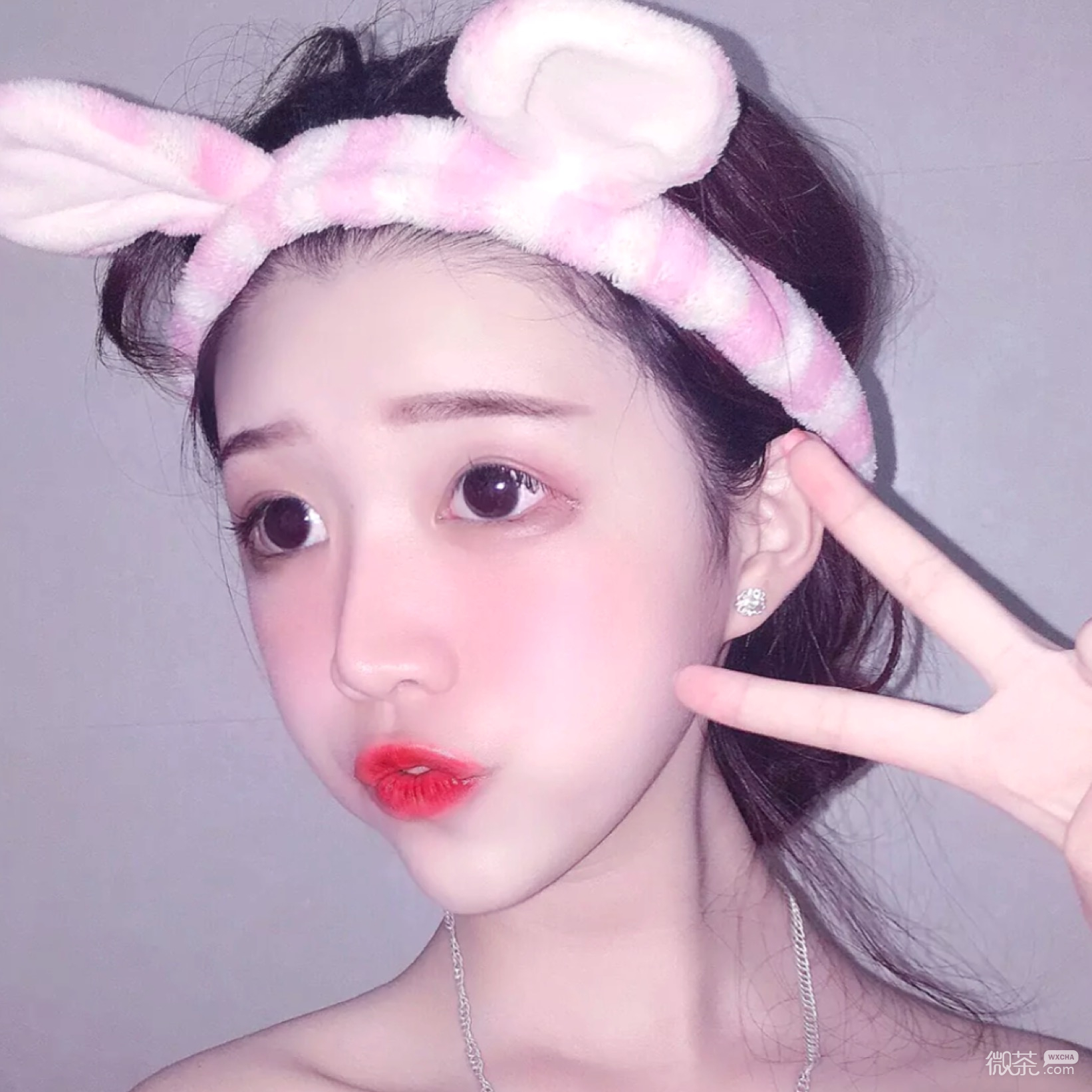 微信粉嫩清新好看女头