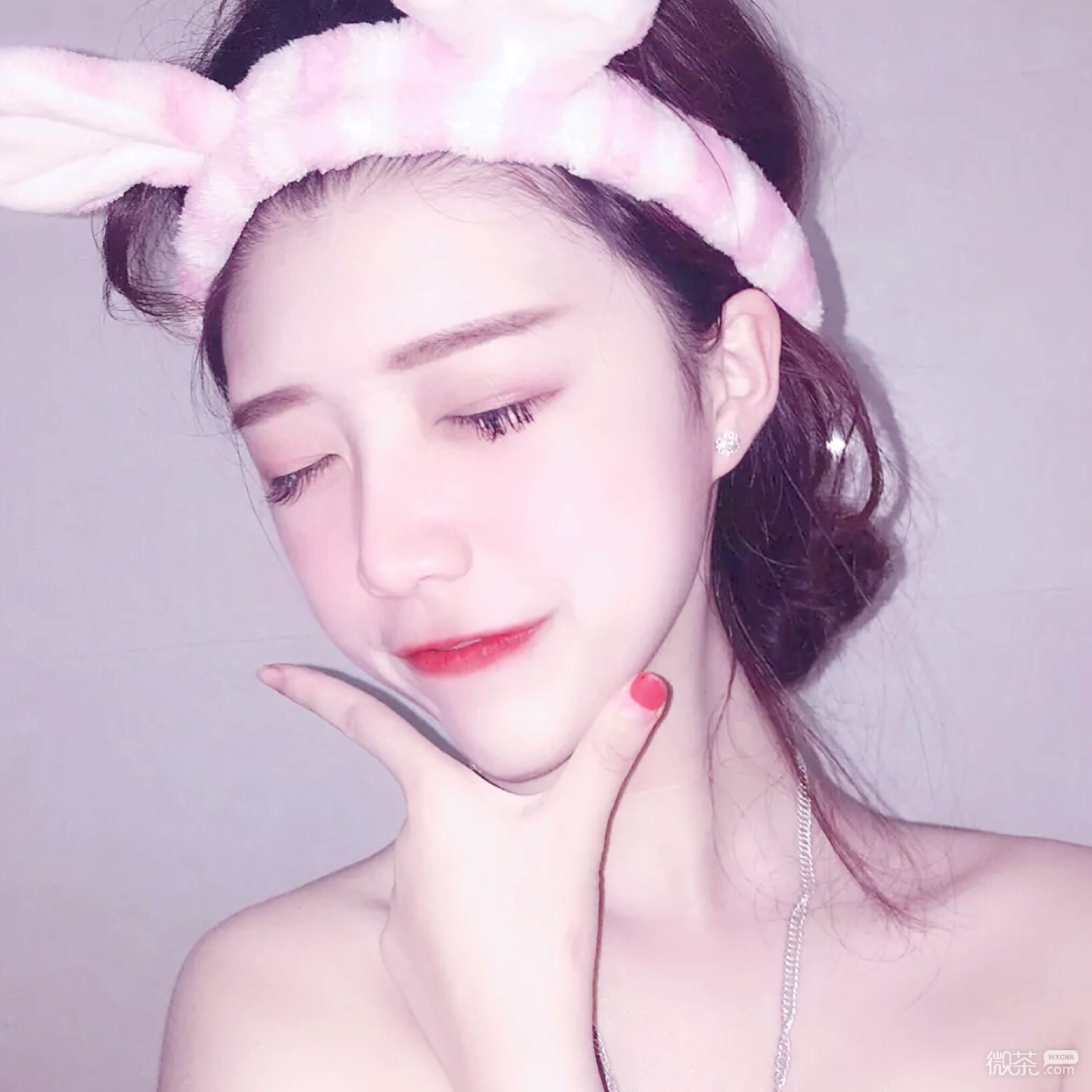 微信粉嫩清新好看女头