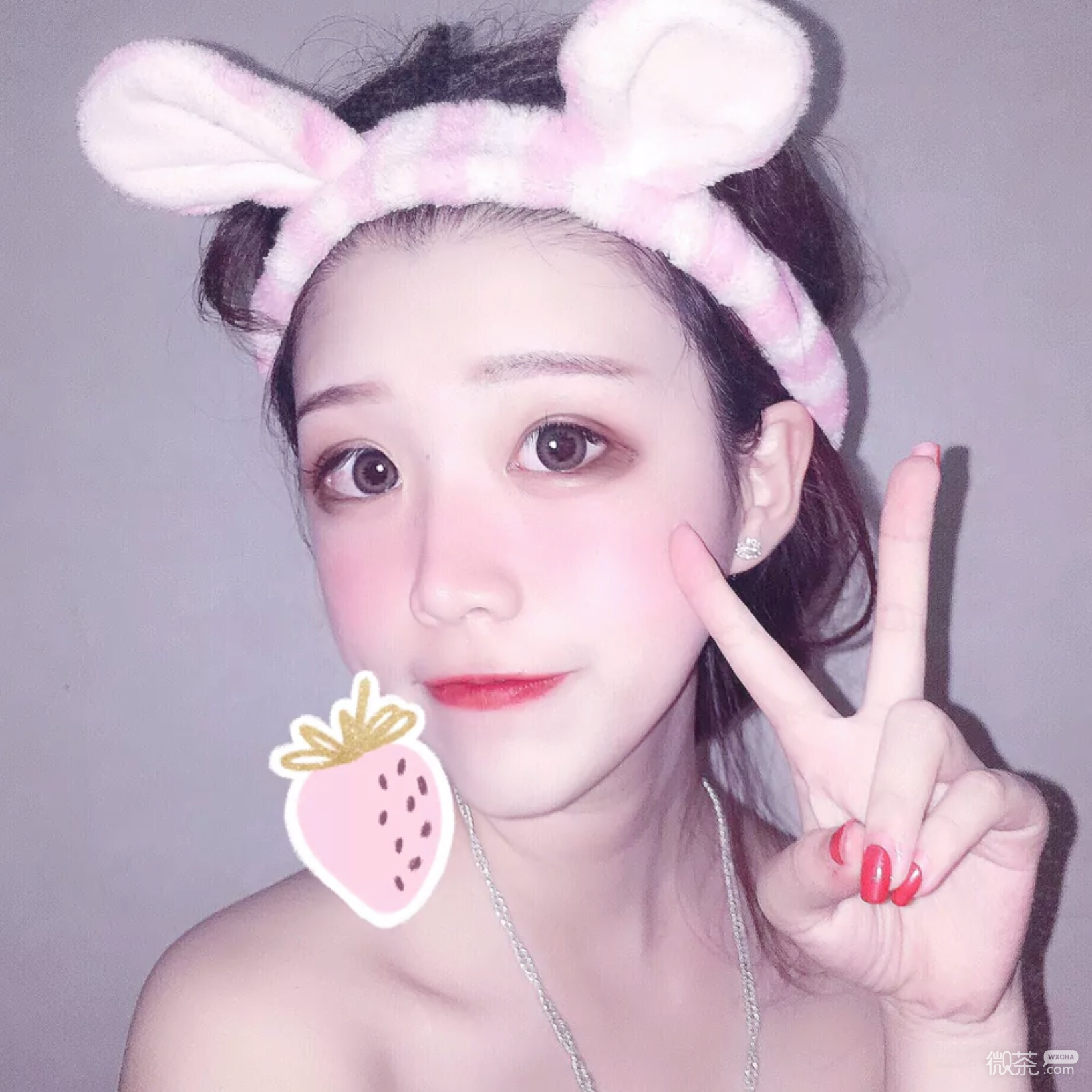 微信粉嫩清新好看女头