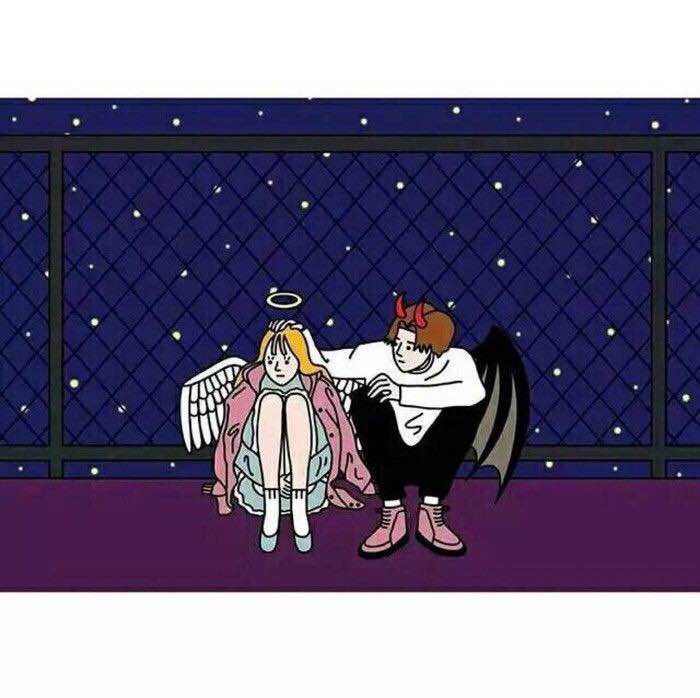 微信可爱简约二次元情侣头像