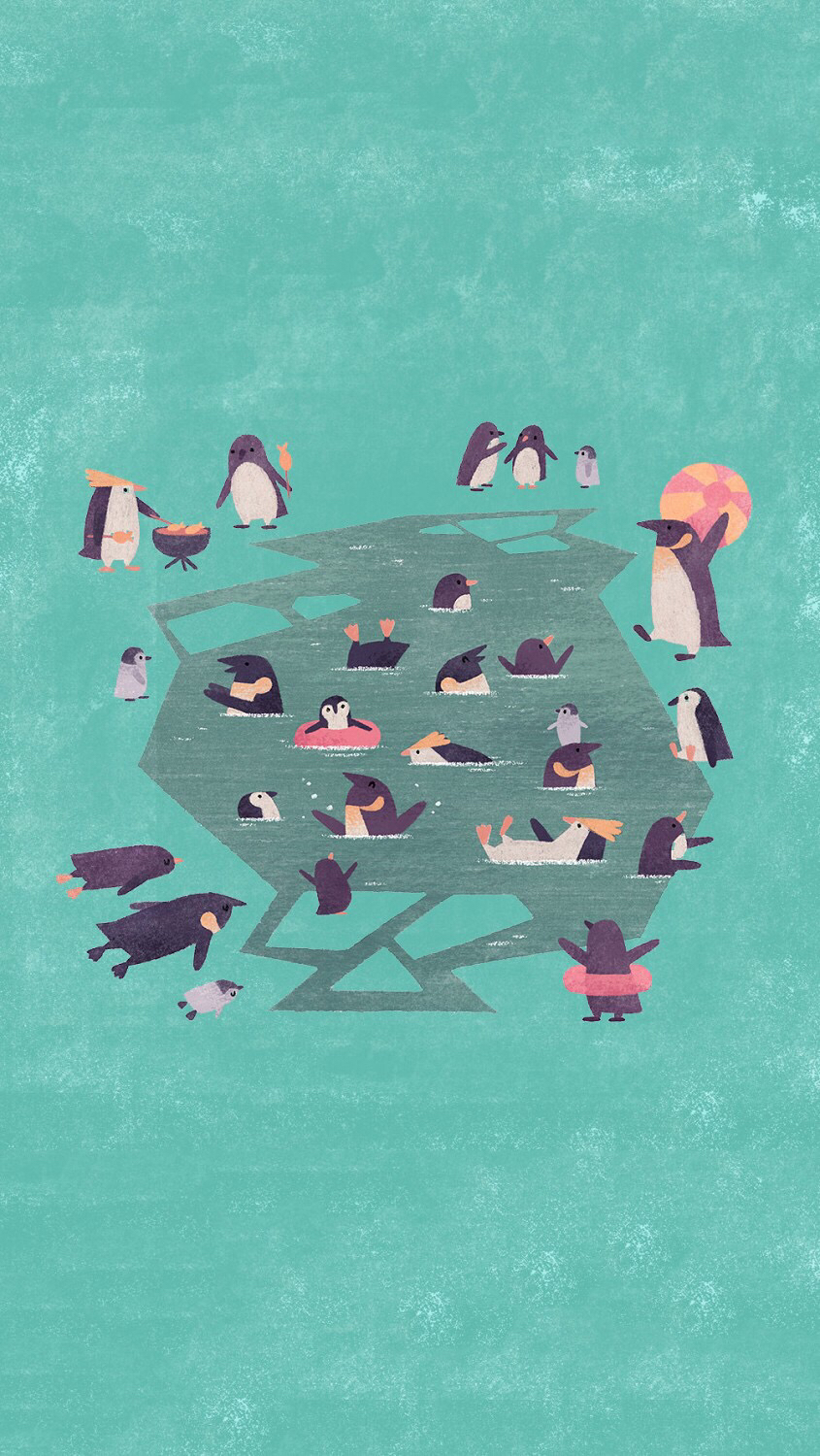 简约卡通风景手机壁纸