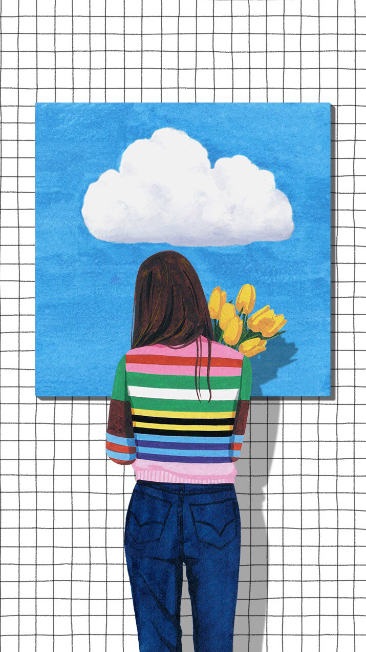 简约卡通风景手机壁纸