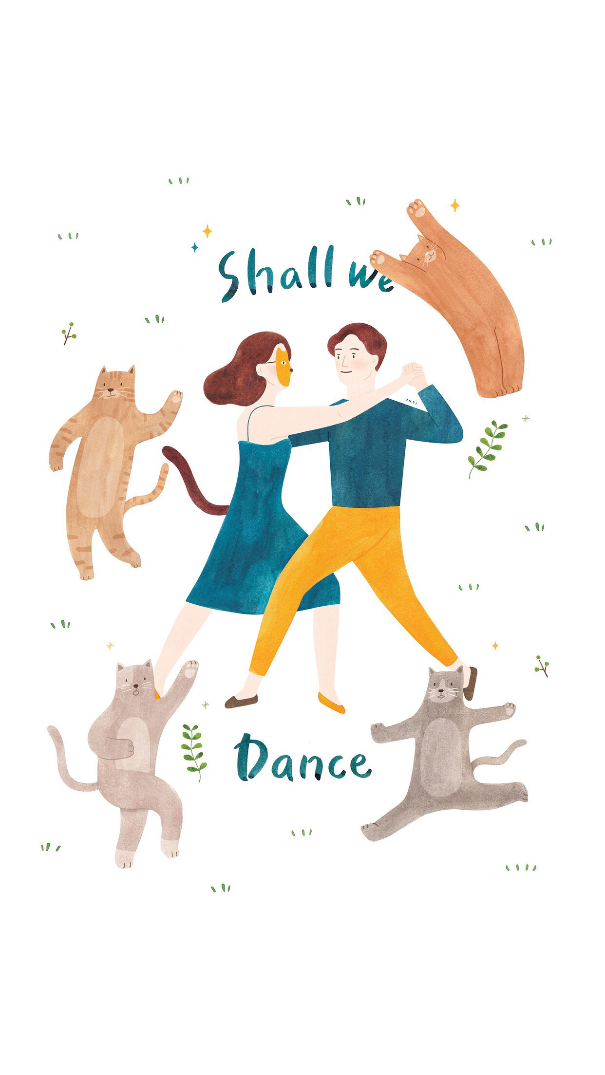 简约卡通风景手机壁纸