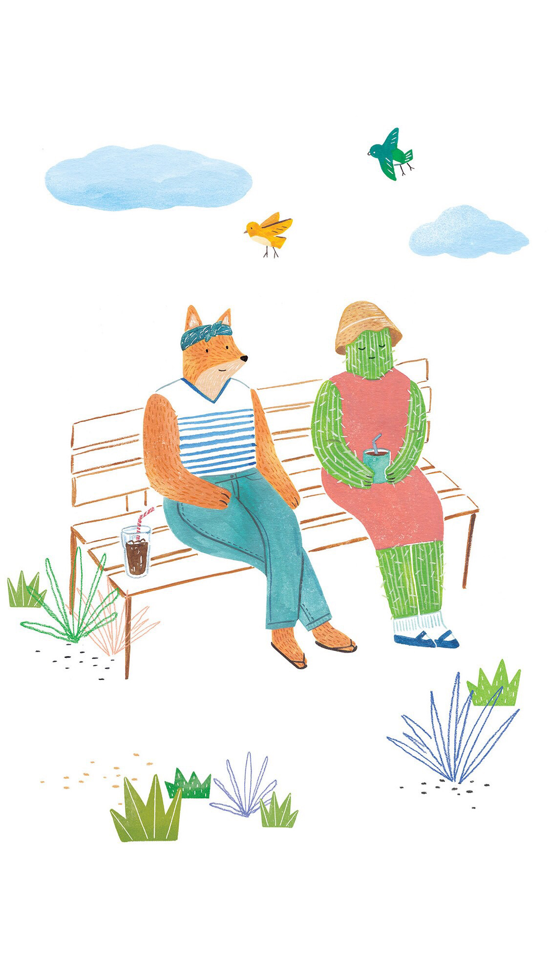 简约卡通风景手机壁纸