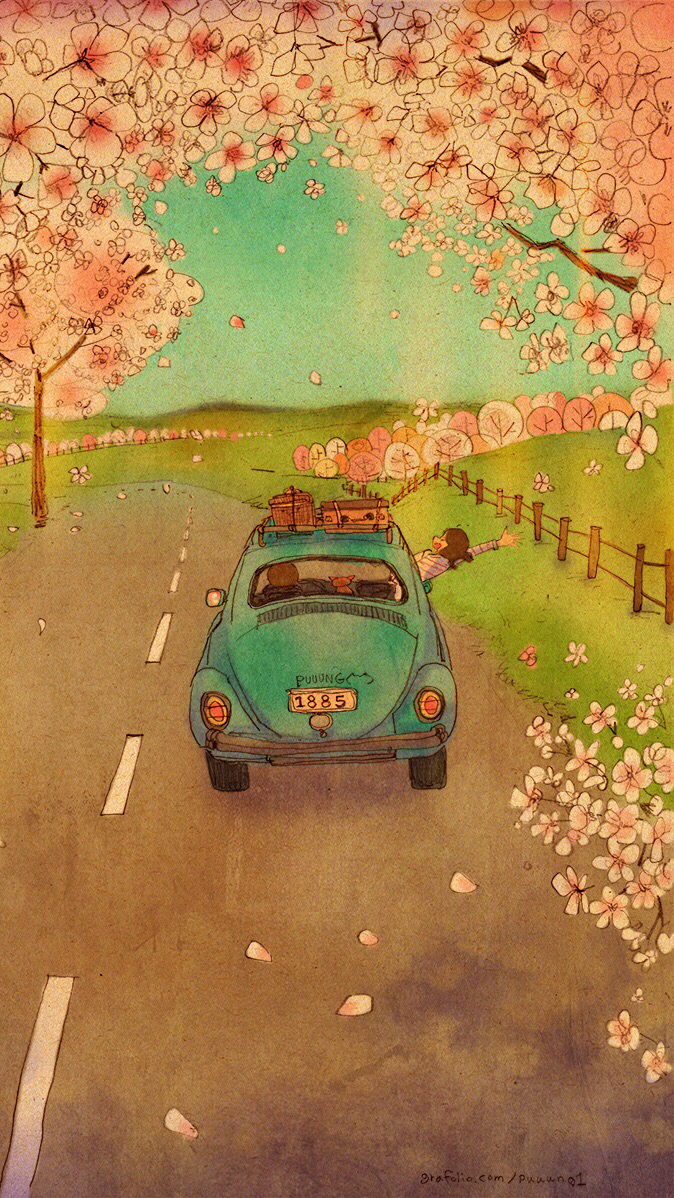 简约卡通风景手机壁纸