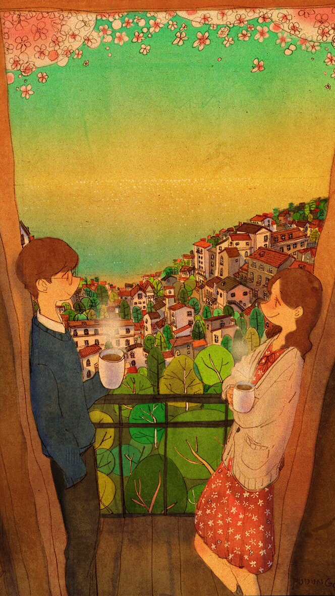 简约卡通风景手机壁纸