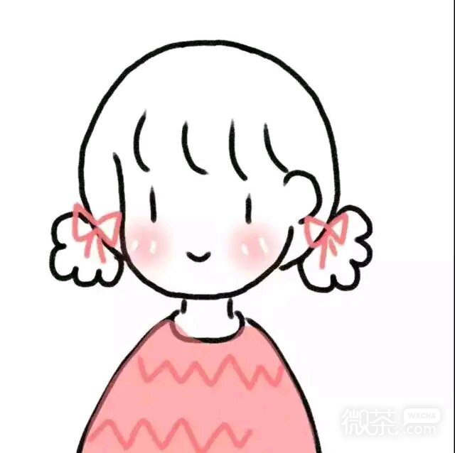 微信简约粉嫩可爱卡通女头