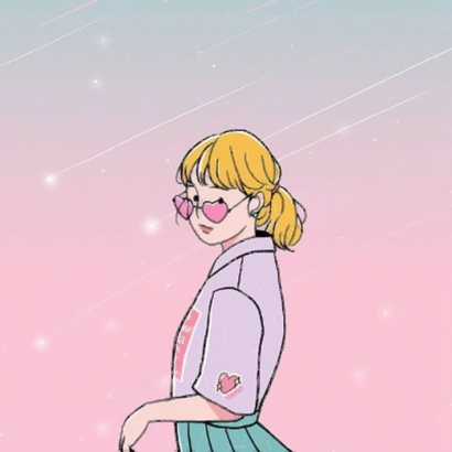 个性手绘漫画女生微信头像下载