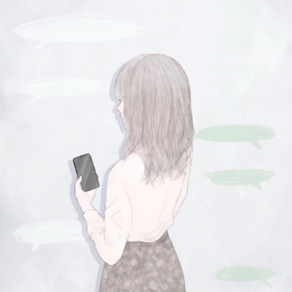 唯美伤感风格的微信卡通手绘女生头像下载