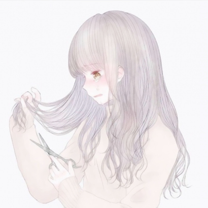 唯美伤感风格的微信卡通手绘女生头像下载