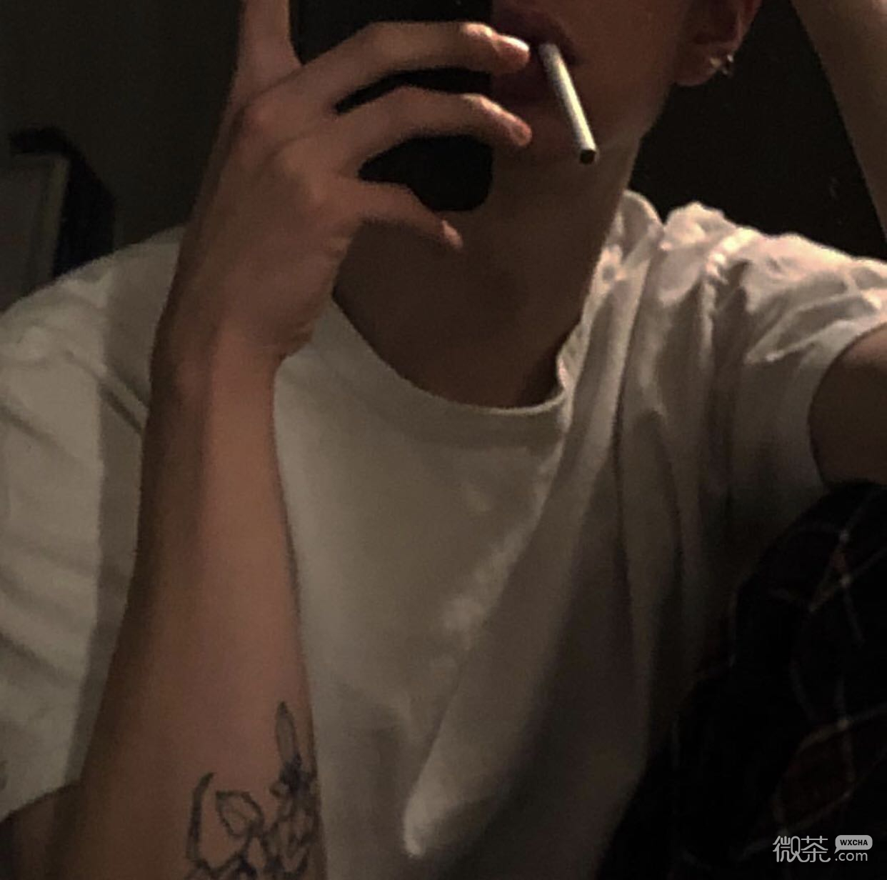 微信好看冷酷纹身男头