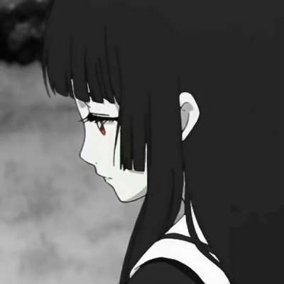 丧系黑白画风的微信卡通女生头像下载