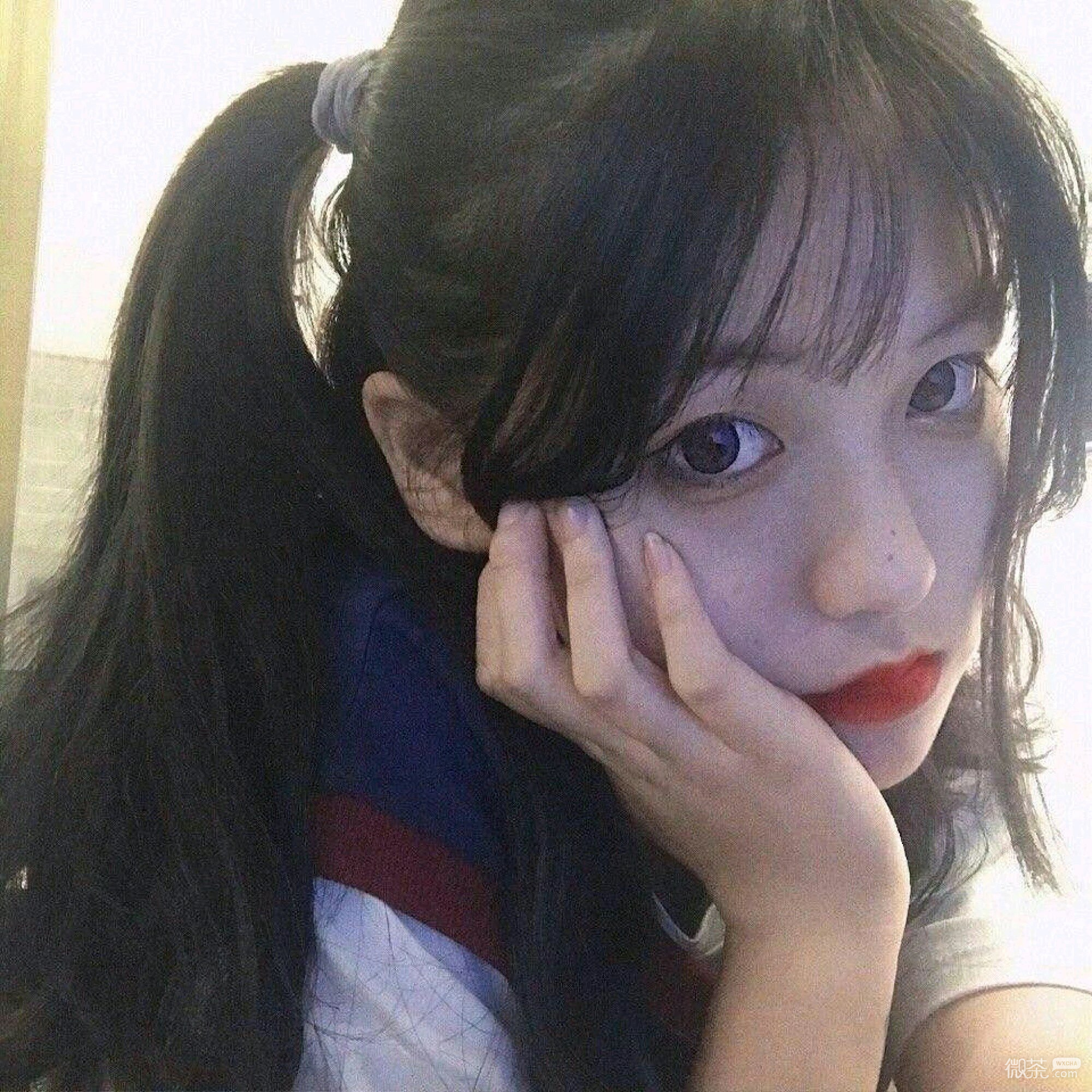 微信粉嫩清新可爱动漫女头