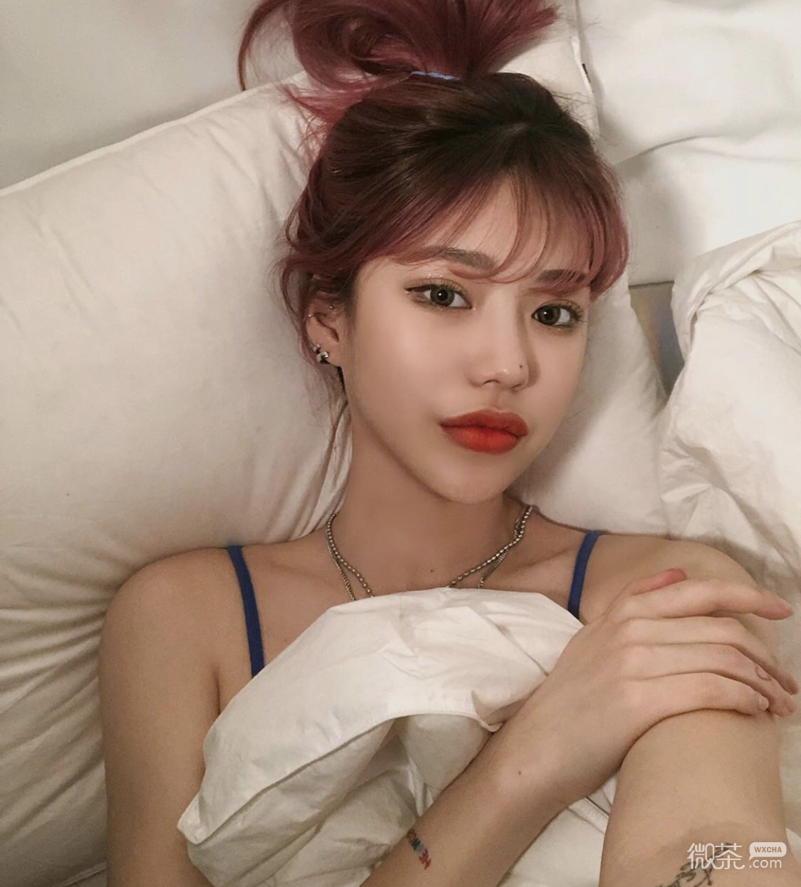 清新长发文艺性感微信女头
